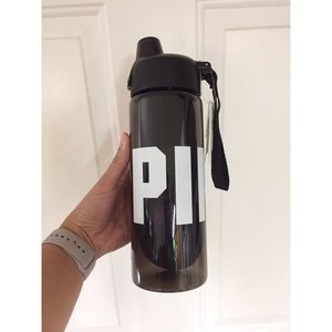 Pink Water Bottle w/ 1 Pair No-Show Socks